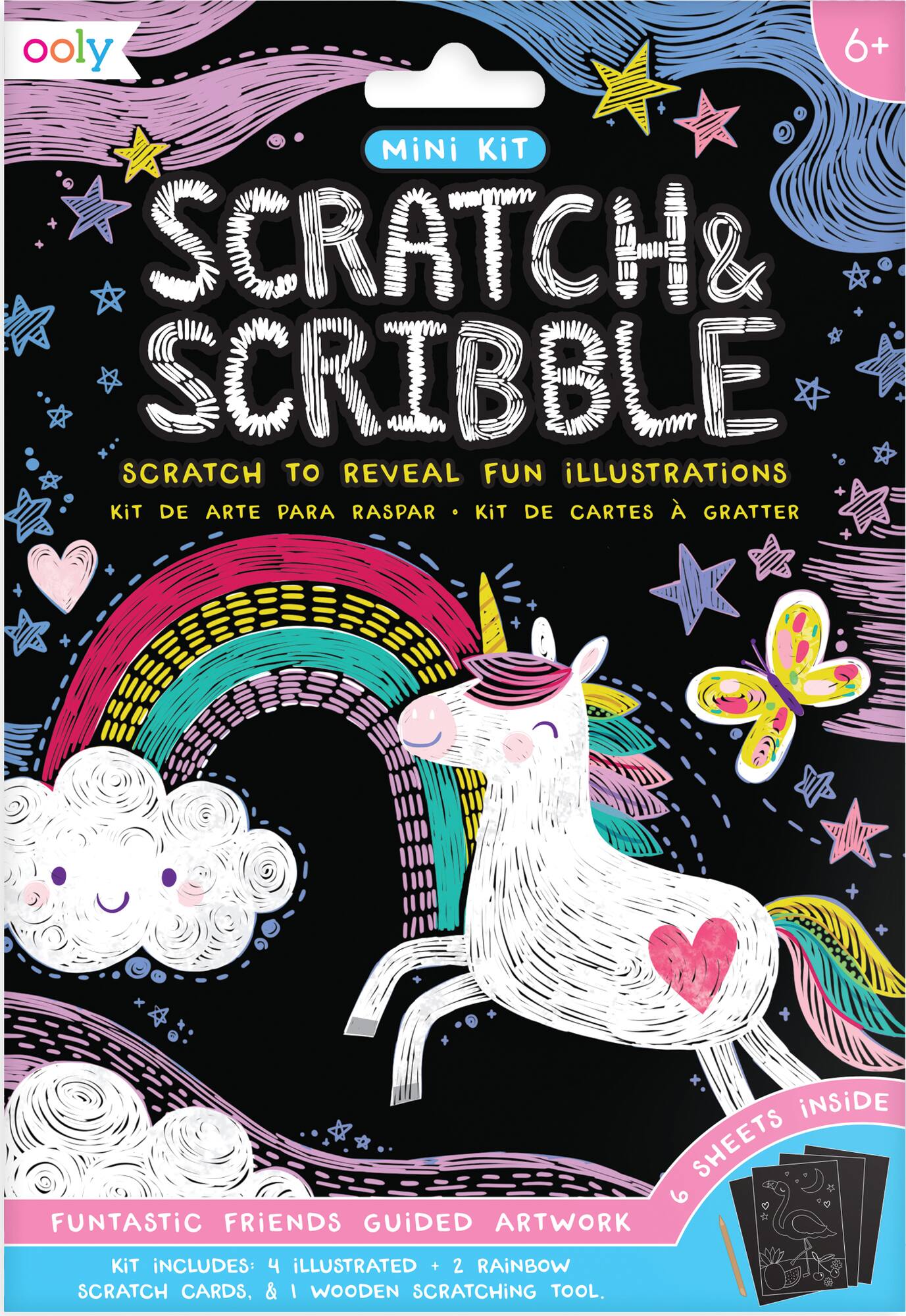 OOLY Mini Scratch & Scribble Funtastic Friends Art Kit